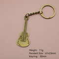 Metal Simple Guitar Keychain For Bag Charm Gift view 2