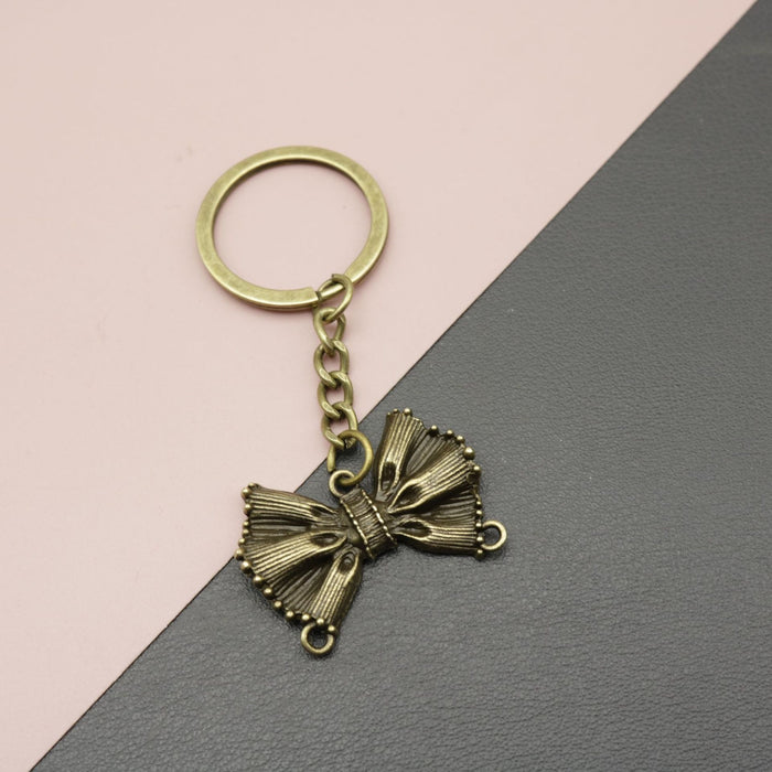 Zinc Alloy Simple Bow Keychain Bag Charm Gift