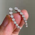 Minimalist Regular Pattern Round Row Zircon Ear Hook Earrings, Vintage Sparkling Women's Ear Jewelry view 3