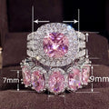 Luxury Couple Rings Set With Square Geometric And Oval Full Eternity Designs For Women view 4
