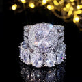 Luxury Couple Rings Set With Square Geometric And Oval Full Eternity Designs For Women view 6