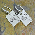 Vintage Rectangular Dandelion Drop Earrings, Simple Face Slimming Ear Hook Jewelry For Women view 3