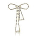 Alloy Rhinestone Bow Brooch Pin for Women's Fashion Clothing view 5