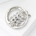 Vintage Alloy Rhinestone Wheat Circle Brooch For Women's Apparel view 3