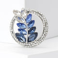 Vintage Alloy Rhinestone Wheat Circle Brooch For Women's Apparel view 2
