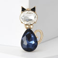 Alloy Rhinestone Cat Brooch For Womens Clothing And Animal Decoration view 2