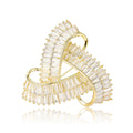 Copper Zircon Geometric Ring Brooch Pin For Women's Apparel view 5