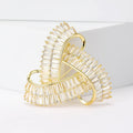Copper Zircon Geometric Ring Brooch Pin For Women's Apparel view 2