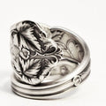 Vintage Open Maple Leaf Ring With Blackened Texture, Simple Antique Style Fashion Finger Jewelry view 3