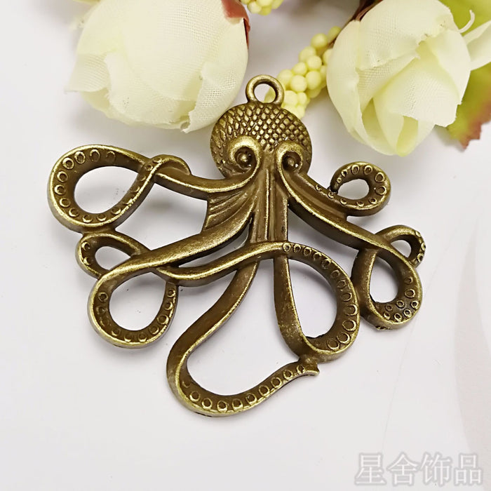 45x49mm Alloy Octopus Charm Pendant for DIY Jewelry