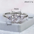 Elegant Four Prong Zircon Ring For Women, Micro Pave Simulated Wedding Band Fashion Jewelry view 4