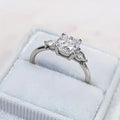 Elegant Four Prong Zircon Ring For Women, Micro Pave Simulated Wedding Band Fashion Jewelry view 2