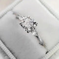 Elegant Four Prong Zircon Ring For Women, Micro Pave Simulated Wedding Band Fashion Jewelry view 6