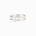 Women's Double Layer Ring, Niche Design Fashion Minimalist Light Luxury Style Finger Ring view 5