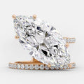 Fashion Exaggerated Full Zircon Leaf Ring For Women European Style Marquise Finger Ring view 2
