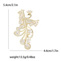 Copper Zircon Phoenix Brooch Pin For Luxury Clothing Decoration view 4