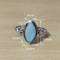 Minimalist Marquise Larimar Ring Sweet Vintage European Court Style Jewelry Gift view 4