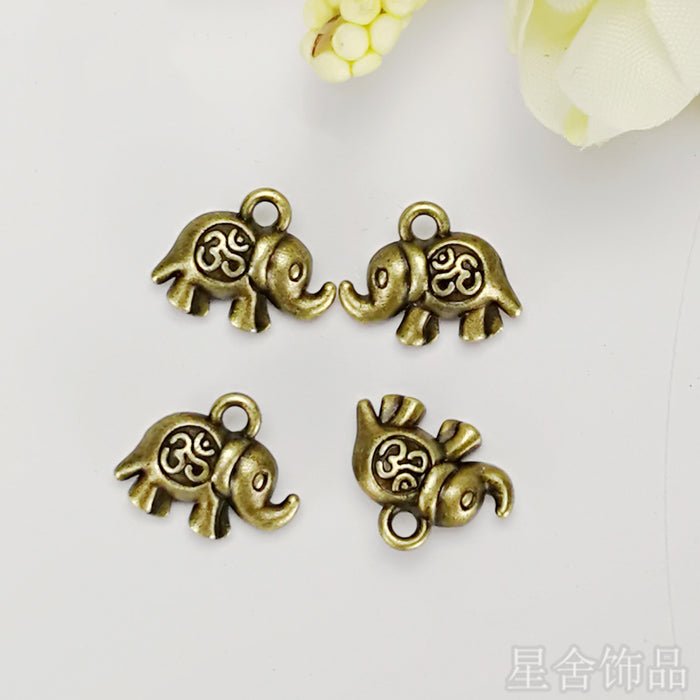 Vintage Metal Tiny Elephant Pendant in Multiple Finish Options for Jewelry Making