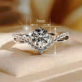 European Cubic Zirconia Couple Ring Four Prong V Shape Wedding Ceremony Index Finger Ring For Women view 5
