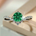European Cubic Zirconia Couple Ring Four Prong V Shape Wedding Ceremony Index Finger Ring For Women view 3