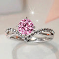 European Cubic Zirconia Couple Ring Four Prong V Shape Wedding Ceremony Index Finger Ring For Women view 2