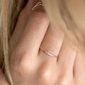 Minimalist Zircon Women's Tail Ring, European Style Fashion Engagement Jewelry view 4