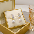 Elegant French Vintage U-Shaped Zircon Rhinestone Alloy Hoop Pearl Drop Detachable Two-Way Women's Earrings view 1