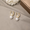 Elegant French Vintage U-Shaped Zircon Rhinestone Alloy Hoop Pearl Drop Detachable Two-Way Women's Earrings view 4