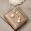 Elegant French Vintage U-Shaped Zircon Rhinestone Alloy Hoop Pearl Drop Detachable Two-Way Women's Earrings view 3