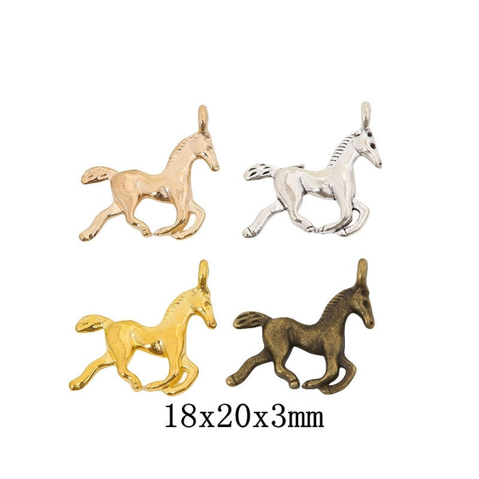 Zinc Alloy Horse Charm Pendant for DIY Necklace Bracelet Jewelry Making