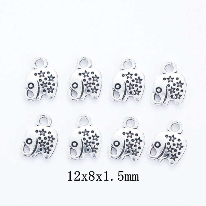 Antique Silver Zinc Alloy Elephant Charm Pendant for DIY Necklace Bracelet Jewelry Making