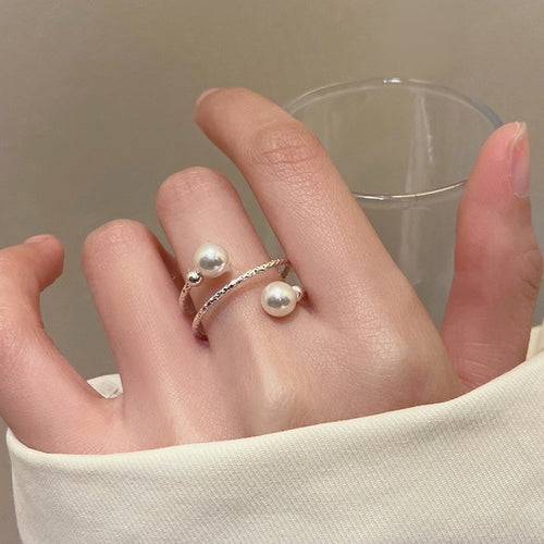 Pearl Plain Multi Layer Open Ring For Women