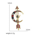 Alloy Rhinestone Eye Moon Arrow Brooch For Womens Clothing view 4