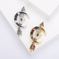 Alloy Rhinestone Eye Moon Arrow Brooch For Womens Clothing view 1