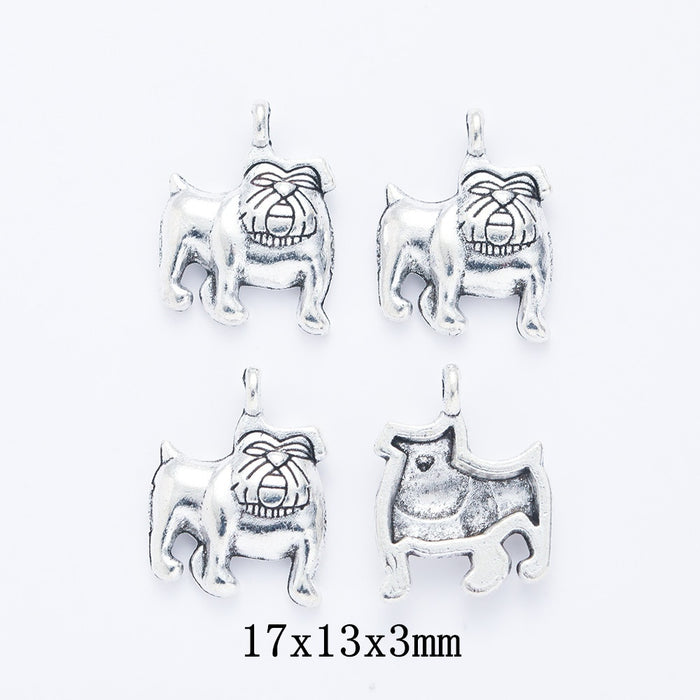 Antique Silver Zinc Alloy Dog Charm Pendant No.391814 for DIY Necklace Bracelet Jewelry Making