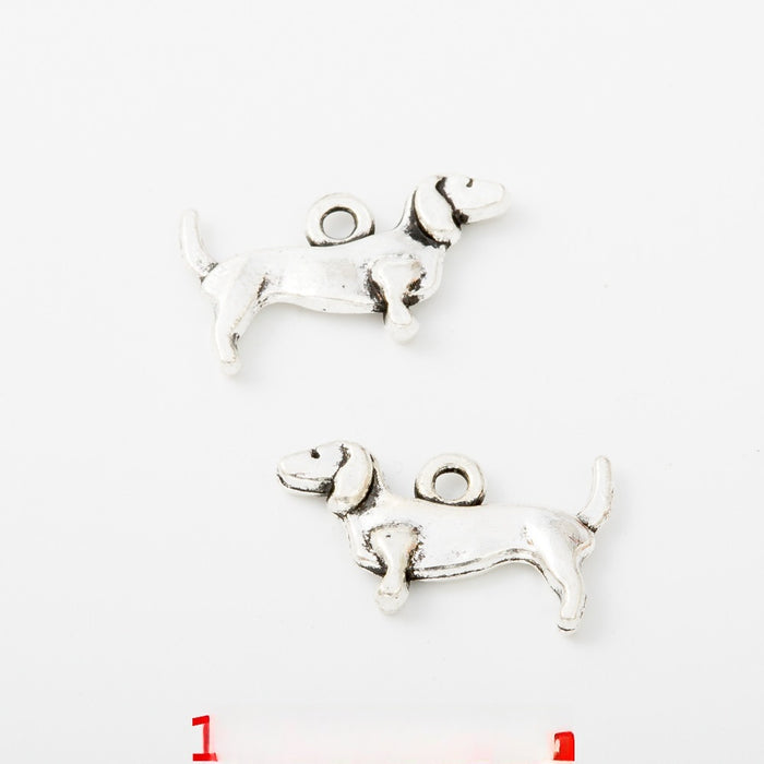 Antique Silver Zinc Alloy Dog Charm Pendant No.602840 for DIY Necklace Bracelet Jewelry Making
