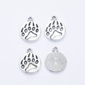 Antique Silver Zinc Alloy Bear Paw Print Charm Pendant for DIY Necklace Bracelet Jewelry Making view 1