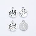 Antique Silver Zinc Alloy Bear Paw Print Charm Pendant for DIY Necklace Bracelet Jewelry Making view 2