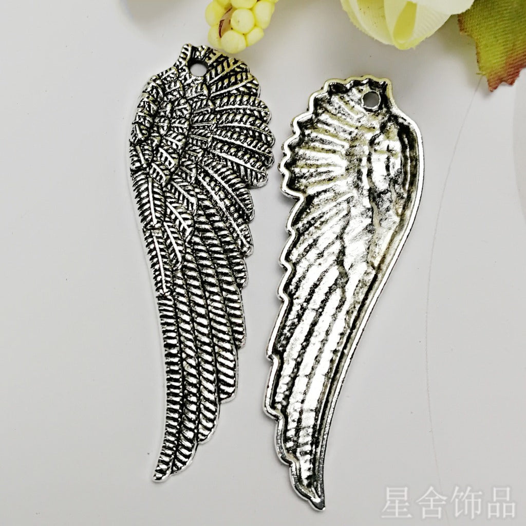 51x17mm Alloy Feather Wing Charm Pendant