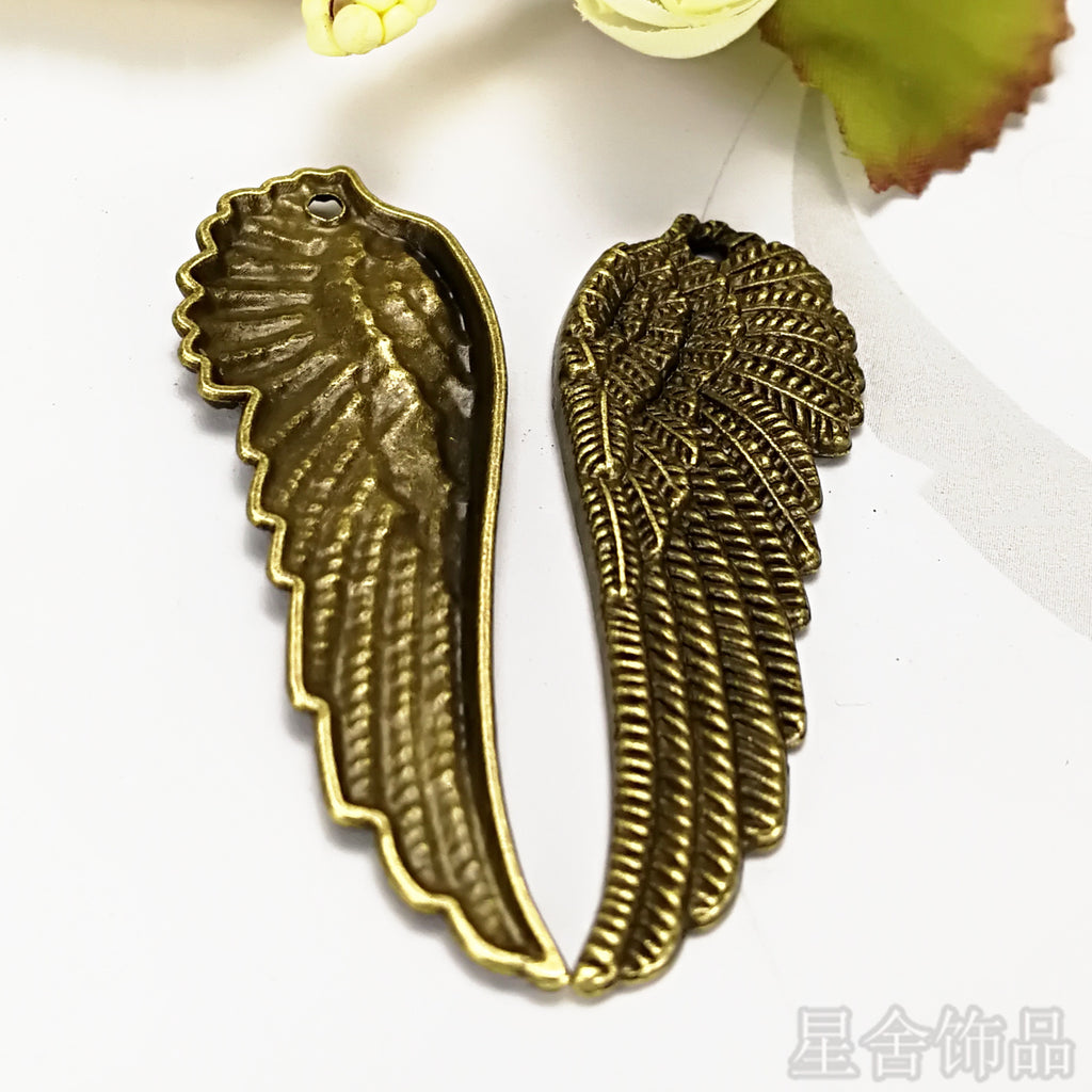 51x17mm Alloy Feather Wing Charm Pendant