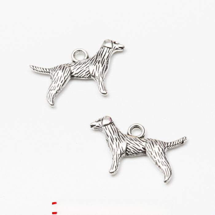 Antique Silver Zinc Alloy Dog Charm Pendant No.528252 for DIY Necklace Bracelet Jewelry Making