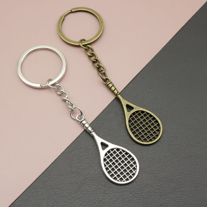Zinc Alloy Racket Keychain Sports Bag Charm Key Ring