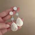 New Chinese Style Resin Teardrop Drop Earrings With Silver Needle Minimalist Round Design view 1