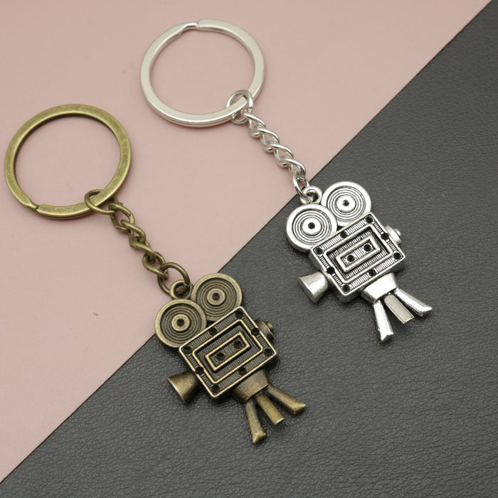 Zinc Alloy Vintage Projector Keychain Bag Charm Gift