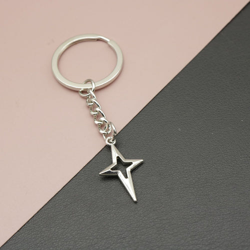 Metal Shiny Star Keychain Bag Charm Gift Key Ring