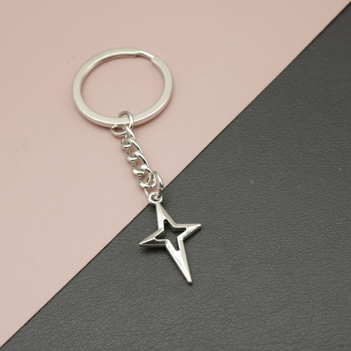 Metal Shiny Star Keychain Bag Charm Gift Key Ring