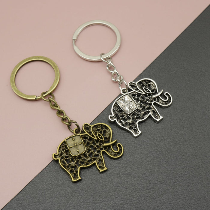 Metal Elephant Keychain Bag Charm Gift