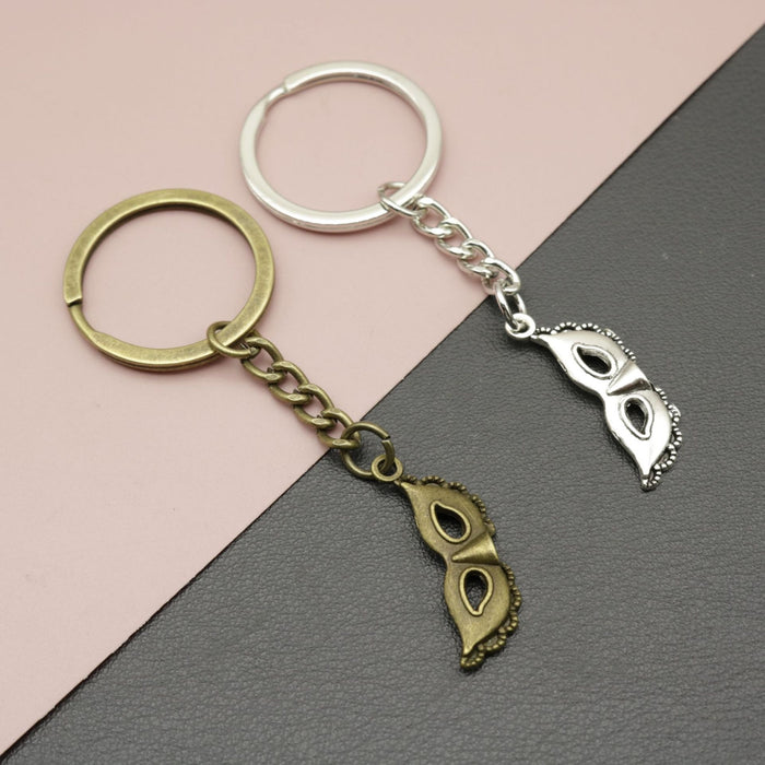 Metal Mask Keychain Minimalist Bag Charm Gift