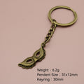 Metal Mask Keychain Minimalist Bag Charm Gift view 2