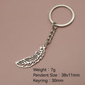 Zinc Alloy Minimalist Feather Keychain Bag Charm Gift view 2